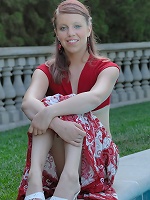 Annalina plays in the garden